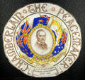 Munich Agreement - Neville Chamberlain commemorative plate at Caen Memorial. Caen, France.