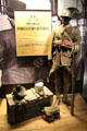 French General Mobilization Order poster & uniform kit at Caen Memorial. Caen, France.