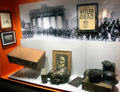 Death of Hitler & capture of Berlin display at Caen Memorial. Caen, France.