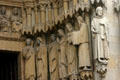 Saints carved on facade of Amiens Cathedral. Amiens, France.
