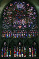 Rose window, Compass Rose in north transept of Amiens Cathedral. Amiens, France.