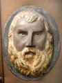 Iron wall sign of A la Barbe d'Or barber shop from Paris at Wrought Iron Museum. Rouen, France