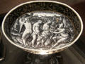 Cup depicting Judgment of Paris enamel paint on copper by Pierre Corteys of Limoges at Angers Fine Arts Museum. Angers, France.
