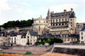 Northern riverside facade of Chateau Royal of Amboise. Amboise, France.