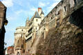 Northern facade & defensive walls of Chateau Royal of Amboise. Amboise, France.