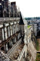 Northern facade of Chateau Royal of Amboise from which Huguenots were once hanged. Amboise, France.