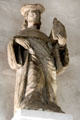 Corbelled statue of St Louis in Drummers' Room of Royal Lodge at Chateau Royal of Amboise. Amboise, France.