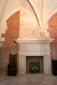 Fireplace in Council Chamber in Royal Lodge at Chateau Royal of Amboise. Amboise, France.