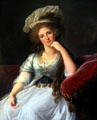 Portrait of Adelaide de Bourbon-Penthièvre, Duchess of Orléans painting by Élisabeth-Louise Vigée Le Brun in Orléans-Penthièvre Salon in Royal Lodge at Chateau Royal of Amboise. Amboise, France.