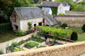 Kitchen garden, roses & grape vines at Château de Clos Lucé. Amboise, France.