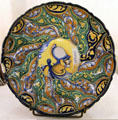 Helmeted warrior "Narone" on Italian earthenware dish at Château de Clos Lucé. Amboise, France.