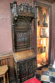 Collection of art objects in Oratory of Anne of Brittany at Château de Clos Lucé. Amboise, France.