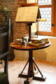 Da Vinci's books & a reading lectern in Da Vinci workshops at Château de Clos Lucé. Amboise, France.