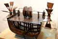 Paddle-Boat, concept later used in paddle steamer, model developed from Da Vinci drawing in Model Room at Château de Clos Lucé. Amboise, France.