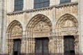 Central doorway of Chartres Cathedral. Chartres, France.