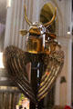 Lectern with winged Evangelist symbol of Luke at Chartres Cathedral. Chartres, France.