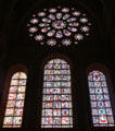 West rose window at Chartres Cathedral. Chartres, France.