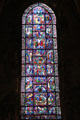 Passion of Christ stained glass window at Chartres Cathedral. Chartres, France.