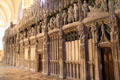 Carved ambulatory choir screen at Chartres Cathedral. Chartres, France.