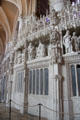 Carved ambulatory choir screen at Chartres Cathedral. Chartres, France.