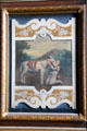 One of 34 panels show story of Don Quixote by Jean Monier in dining room at Cheverny Chateau. Cheverny, France.