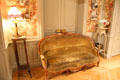 Sofa in upstairs master bedroom at Lumière Museum. Lyon, France.