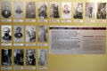 Portraits of Lumière film-makers who traveled world on behalf of company at Lumière Museum. Lyon, France.