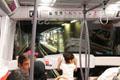 Lyon Metro front end of self driving subway train. Lyon, France.