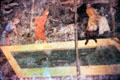 Frescoed fish pond scene by Simone Martini in papal apartments at Papal Palace. Avignon, France.