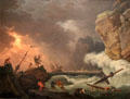 Shipwreck in tempest painting by Joseph Vernet at Museum Angladon, Jacques Doucet Collection. Avignon, France.