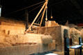 Full scale model of how Romans lifted stones into place for aqueduct construction at Pont du Gard museum. Nimes, France.