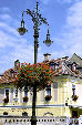 Art Nouveau lamp post on Dobó István tér in Eger. Hungary.