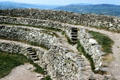 Ramparts of Grianan of Aileach hilltop fort. Ireland.