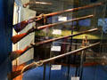 Matchlock & flintlock muskets contemporary to 1690 at Battle of the Boyne museum. Ireland.