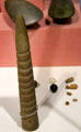 Decorated stone spike from passage tomb in Knowth at National Museum of Ireland Archaeology. Dublin, Ireland.