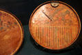Universal Qibla Finder half with compass & pointer to Mecca with map of countries & list of cities on at Chester Beatty Library. Dublin, Ireland.