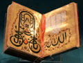 Arabic script in shape of Mevlevi Turban from Turkey at Chester Beatty Library. Dublin, Ireland.