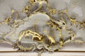 Gilded animals & boughs of sculpted ceiling in council of state room at Aras an Uachtarain. Dublin, Ireland.