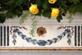 Marble colored pattern of fireplace by Pietro Bossi in state reception room at Aras an Uachtarain. Dublin, Ireland.