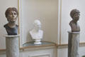 Busts of Irish Presidents in state corridor at Aras an Uachtarain. Dublin, Ireland.
