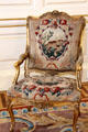 Embroidered chair in Apollo Room at Dublin Castle. Dublin, Ireland.
