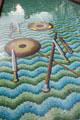 Celtic weapons peace mosaic in symbolic pool at Garden of Remembrance. Dublin, Ireland.