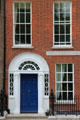 Georgian front door detail of Museum of Literature Ireland opposite St Stephen's Green. Dublin, Ireland.