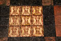 Ancient painted ceramic floor tiles at Christ Church Cathedral. Dublin, Ireland.