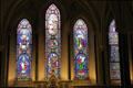 Biblical stories stained glass windows at St Patrick's Cathedral. Dublin, Ireland.