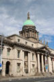 Neoclassical details of central portion of Custom House, Dublin. Dublin, Ireland.