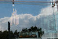 Sky reflected in window of Irish Emigration Museum. Dublin, Ireland.