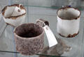 Display of drinking mugs found at Irish Workhouse Centre. Portumna, Ireland.