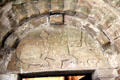 Centaur archer hunting a lion carved over arch in Cormac's Chapel at Rock of Cashel. Cashel, Ireland.