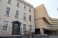 Medieval Museum building beside Georgian mansion in Viking Triangle at Museum of Treasures. Waterford, Ireland.